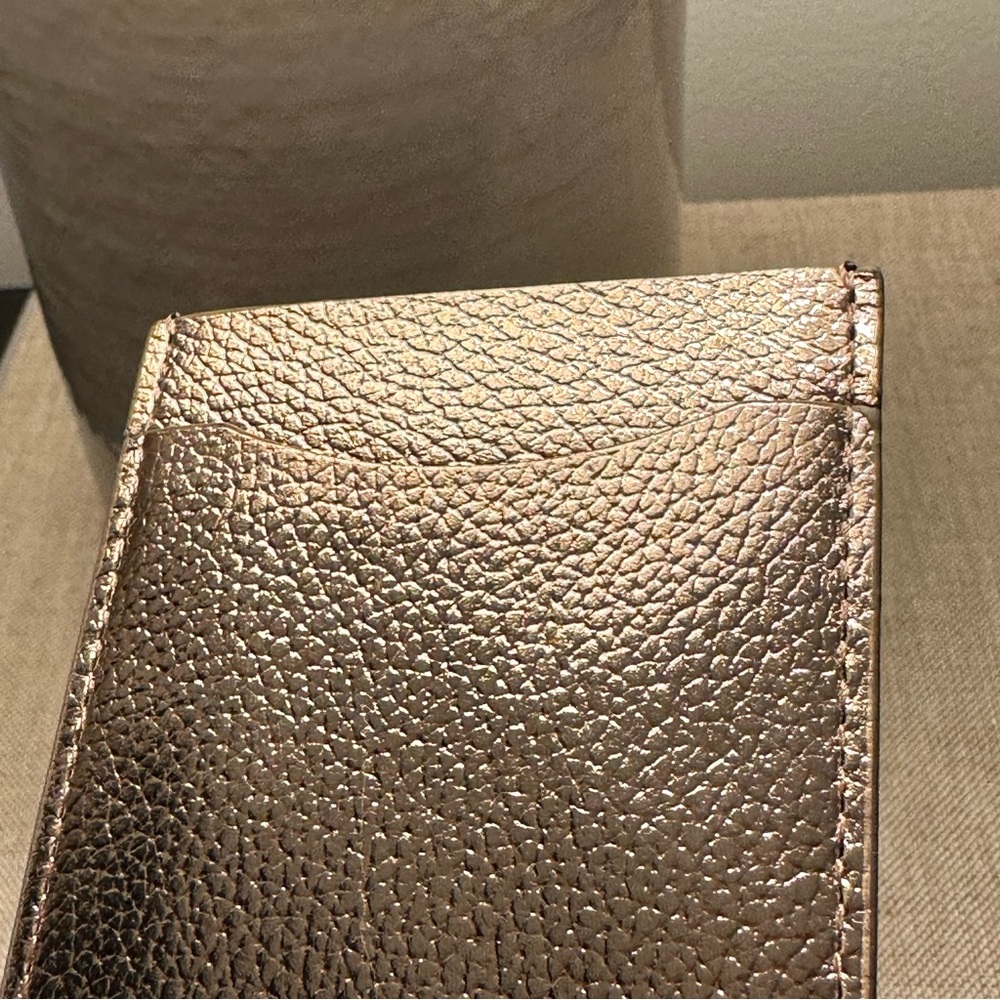 J. Crew NWT Rose Gold Leather Phone Card Holder - Picture 4 of 6